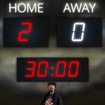 Man Scoreboard Home 20 Away 0 00:37 GIF
