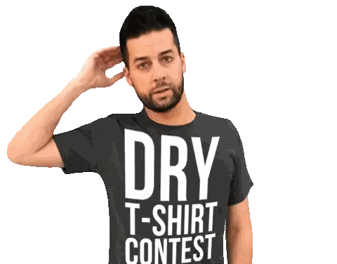 Man Scratching Head In Dry T-Shirt Sticker