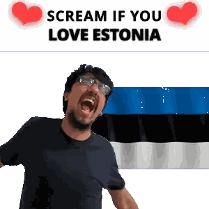 Man Screaming At Estonia Flag Sticker