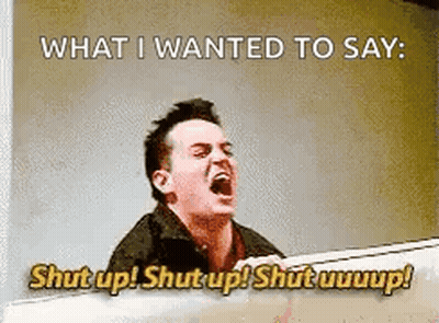 Man Screaming Holding Onto Couch Shut Up GIF