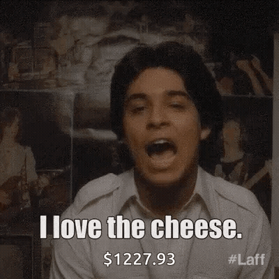 Man Screaming I Love The Cheese GIF