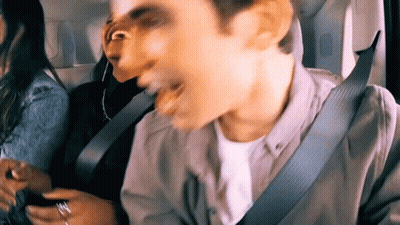 Man Screaming In Car With Seat Belt GIF