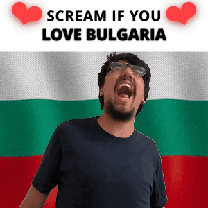 Man Screaming In Front Of Bulgarian Flag GIF
