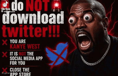 Man Screaming In Front Of Do Not Download Twitter Poster GIF