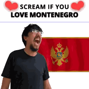 Man Screaming In Front Of Montenegrin Flag Sticker