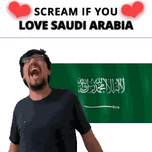 Man Screaming In Front Of Saudi Flag Sticker