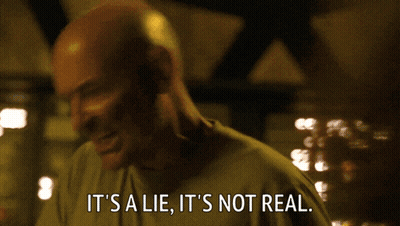 Man Screaming It's A Lie And Not Real GIF