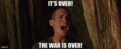 Man Screaming It's Over War Is Over GIF