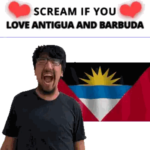 Man Screaming Scream If You Love Antigua And Barbada Sticker