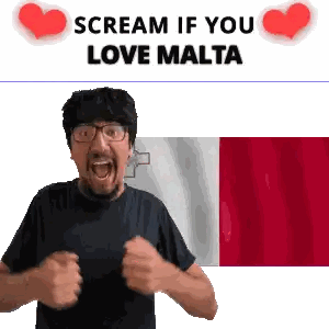 Man Screaming Scream If You Love Malta Flag Sticker