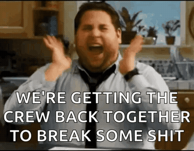 Man Screaming We're Getting Crew Together Break Shit GIF