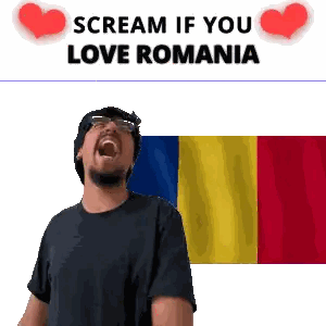Man Screams At Romania Flag Sticker