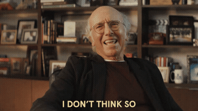 Man Seated At Bookshelf Saying I Don't Think So GIF