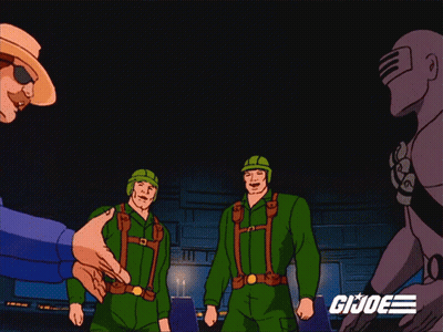 Man Shaking Hands With GI Joe GIF