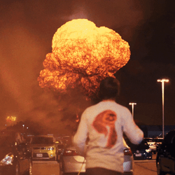 Man Shocked In Bomb Explosion GIF