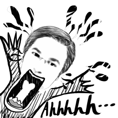 Man Shouting Ahhhh In Black And White Sticker