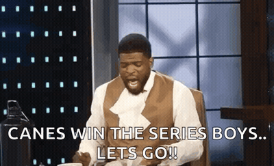 Man Shouting Canes Win Series Lets Go GIF