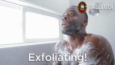 Man Showering Exfoliating GIF