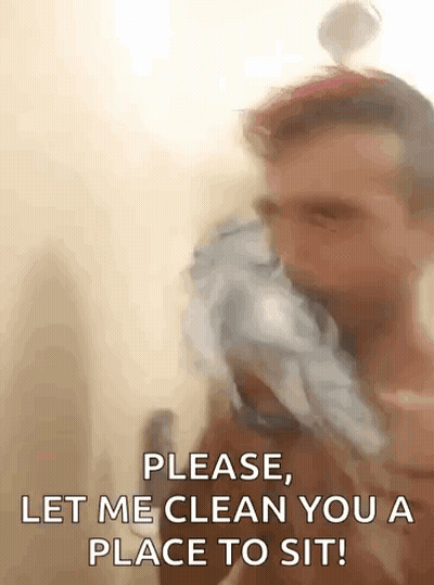Man Showering Holding Soap Dispenser In Mouth GIF