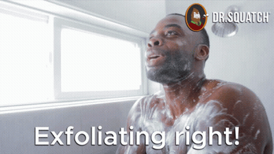 Man Showering Saying Exfoliating Right GIF