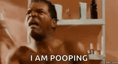Man Showering Saying I Am Pooping GIF