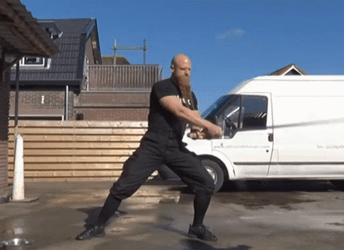 Man Showing Off His Sword Skill GIF