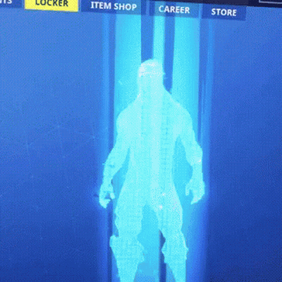 Man Silhouette On Screen With Locker Item Shop Career Store GIF