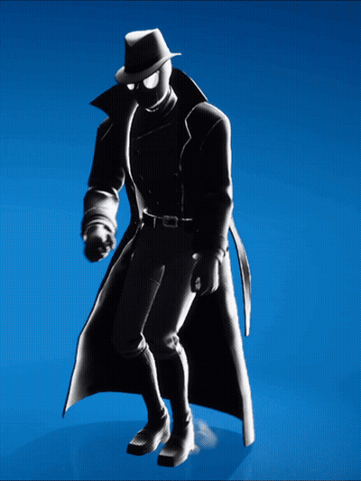 Man Silhouette Trench Coat Hat Blue Background GIF
