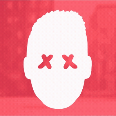 Man Silhouette With Two Red X Eyes GIF