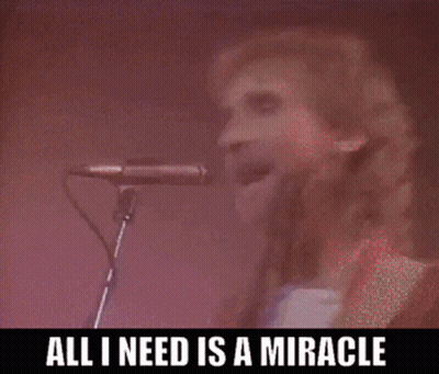 Man Singing All I Need Is A Miracle GIF