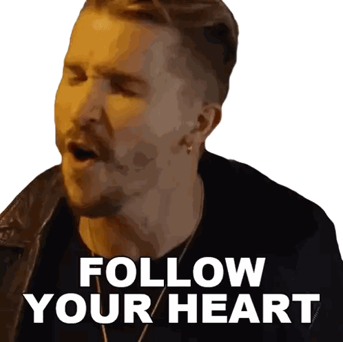 Man Singing Follow Your Heart Sticker