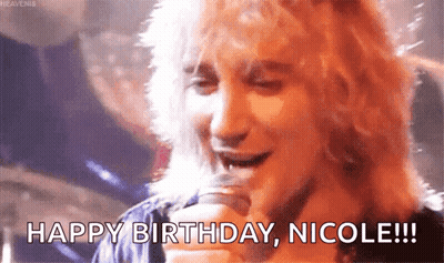 Man Singing Happy Birthday Nicole Into Microphone GIF