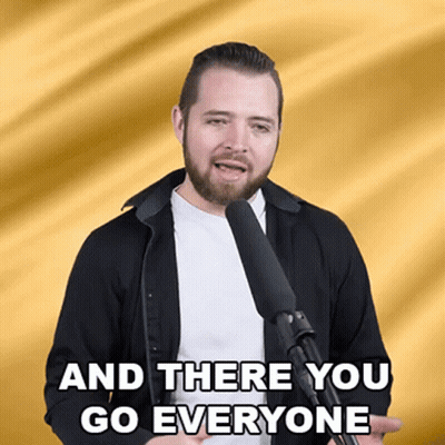 Man Singing Into Microphone And There You Go Everyone GIF