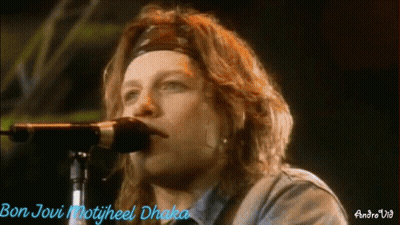 Man Singing Into Microphone Bon Jovi In Blue GIF