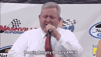 Man Singing Into Microphone Boogity Boogity Boogity Amen GIF