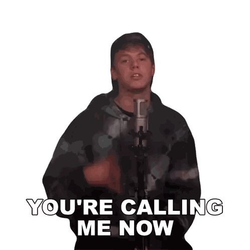 Man Singing Into Microphone Calling Me Now Sticker