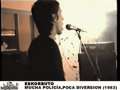 Man Singing Into Microphone Eskorbuto Mucha Policia Poca Diversion GIF