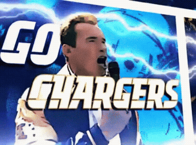Man Singing Into Microphone Go Chargers GIF