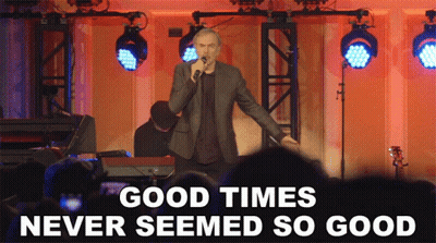 Man Singing Into Microphone Good Times Never Seemed So Good GIF