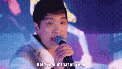 Man Singing Into Microphone Got A Feelin That Oh Yeah GIF