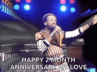 Man Singing Into Microphone Happy 2 Month Anniversary My Love GIF
