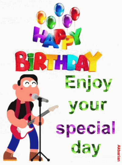 Man Singing Into Microphone Happy Birthday Enjoy Your Special Day GIF