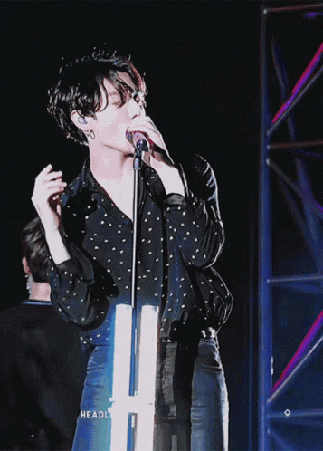 Man Singing Into Microphone Headlight GIF