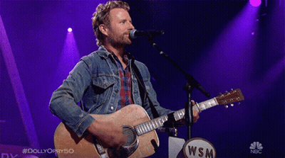 Man Singing Into Microphone Holding Acoustic Guitar With WSM GIF