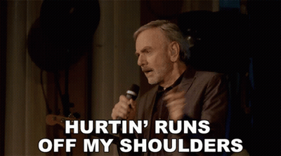 Man Singing Into Microphone Hurtin Runs Off My Shoulders GIF