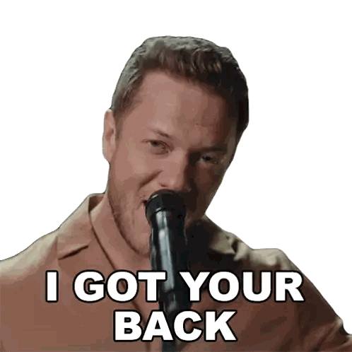 Man Singing Into Microphone I Got Your Back Sticker