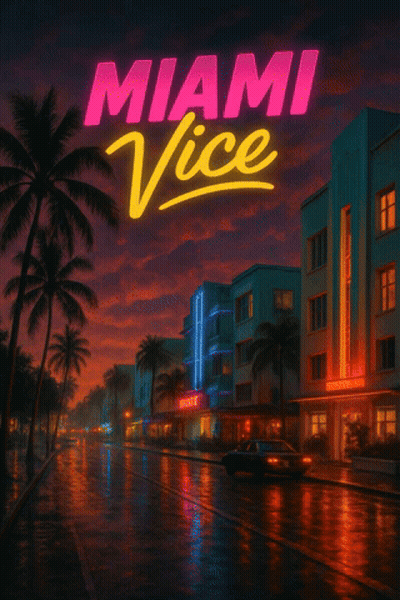 Man Singing Into Microphone In Front Of Welcome To Miami Sign GIF