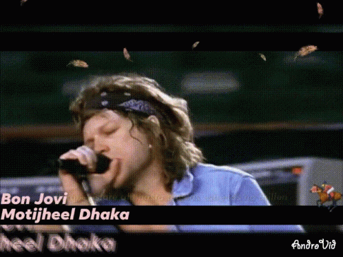 Man Singing Into Microphone John Jovi Motijheel Dhaka