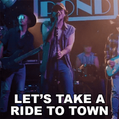 Man Singing Into Microphone Let's Take A Ride To Town GIF