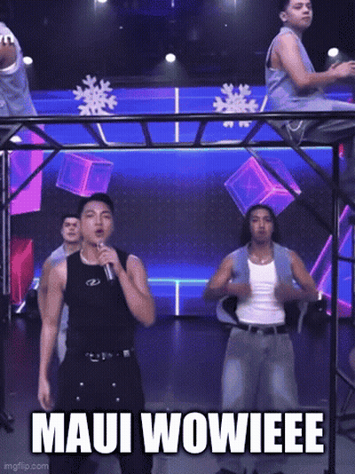 Man Singing Into Microphone Maui Wowieeee GIF